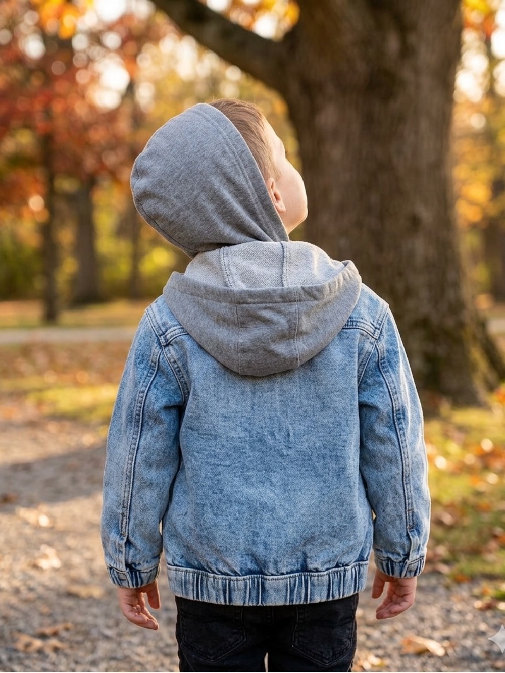 H&M &Denim 2-in-1 Hooded Acid Wash Denim Jacket | EUC | 4-5Y